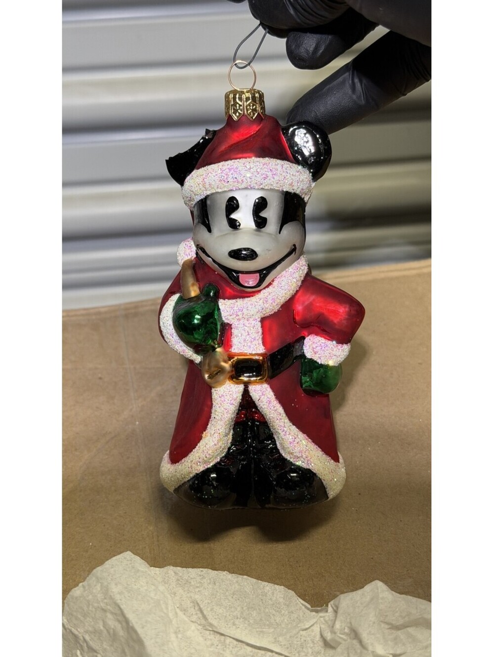 Disney Christopher Radko Glass Christmas Ornament Glitter Holiday Decor